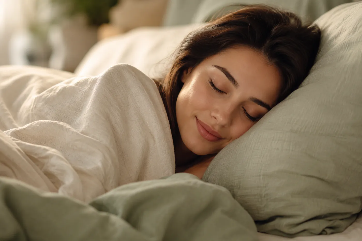 A woman resting peacefully