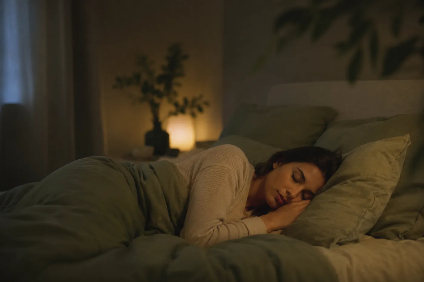 A woman sleeping soundly